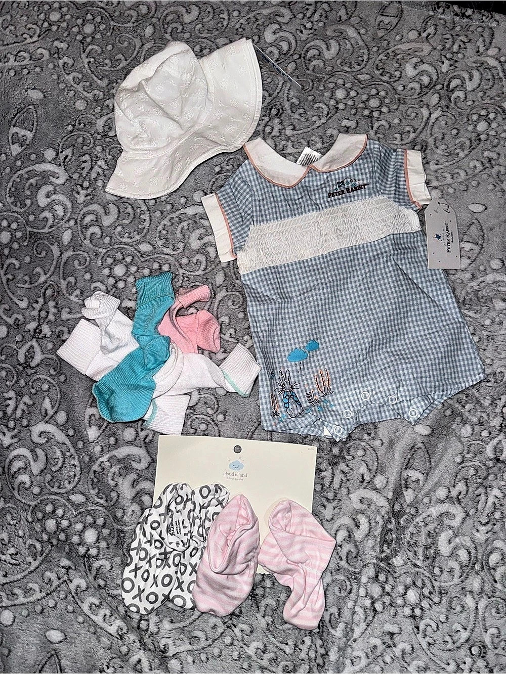 Peter Rabbit Baby Romper Hat Socks & Booties Bundle 6-12M NWT